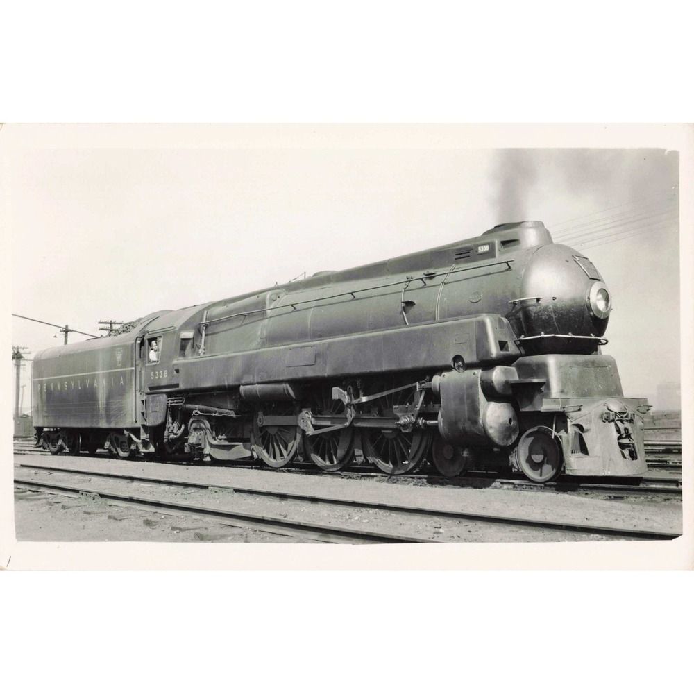 RPPC Pennsylvania Railroad Locomotive 5338 T1 Steam Engine Real Photo Postcard